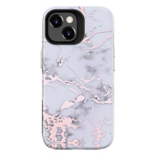 „Evelatus“ „Apple iPhone 15“ šarvinis dėklas TPU+PC, pritaikytas spausdinimo dizainas, sidabrinis