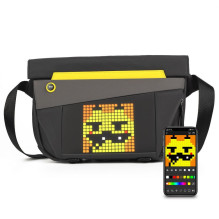 „Divoom Pixoo“ diržinis krepšys V Premium, atsparus oro sąlygoms, LED Pixel Art ekranu ir programėlės valdymu, juodas