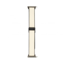 Connect 22mm Silicone Leather Watch Strap with Magnetic White