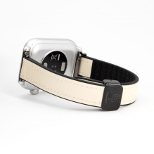 Connect 22mm Silicone Leather Watch Strap with Magnetic White