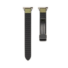 Connect 22mm Silicone Leather Watch Strap with Magnetic Forest Green