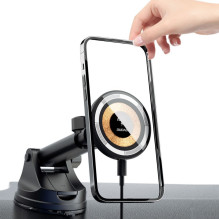 Dudao Magnetic holder with MagSafe inductive charger for cockpit / air vent 15W Dudao F12MAX+ - black