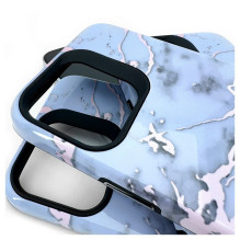 Evelatus Apple iPhone 15 Pro Armor case TPU+PC Customized Print Design Marble Silver
