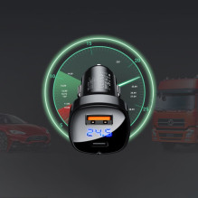 Acefast Acefast car charger 66W USB Type C / USB, PPS, Power Delivery, Quick Charge 4.0, AFC, FCP black (B4 black) Acefast Acefast car charger 66W USB Type C / USB, PPS, Power Delivery, Quick Charge 4.0, AFC, FCP black (B4 black)