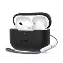 „Tech-Protect“ silikoninis dėklas „Apple AirPods Pro 1 / 2“, juodas „Tech-Protect“ silikoninis dėklas „Apple AirPods Pro 1 / 2“, juodas
