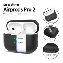 „Tech-Protect“ silikoninis dėklas „Apple AirPods Pro 1 / 2“, juodas „Tech-Protect“ silikoninis dėklas „Apple AirPods Pro 1 / 2“, juodas