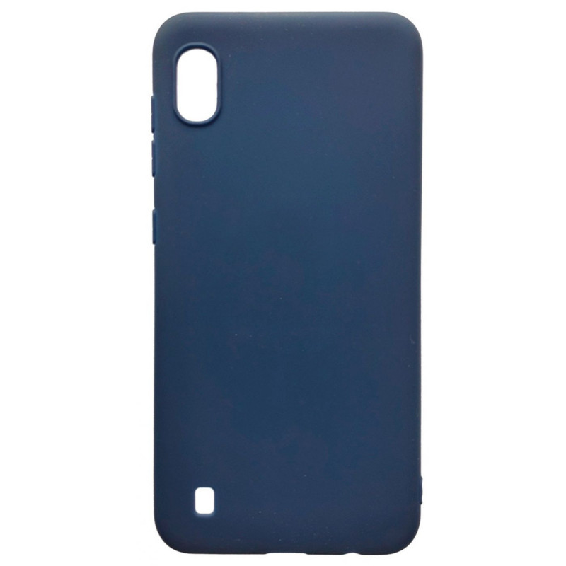 Evelatus Samsung Galaxy A10 Soft Touch Silicone Case with Strap Dark Blue