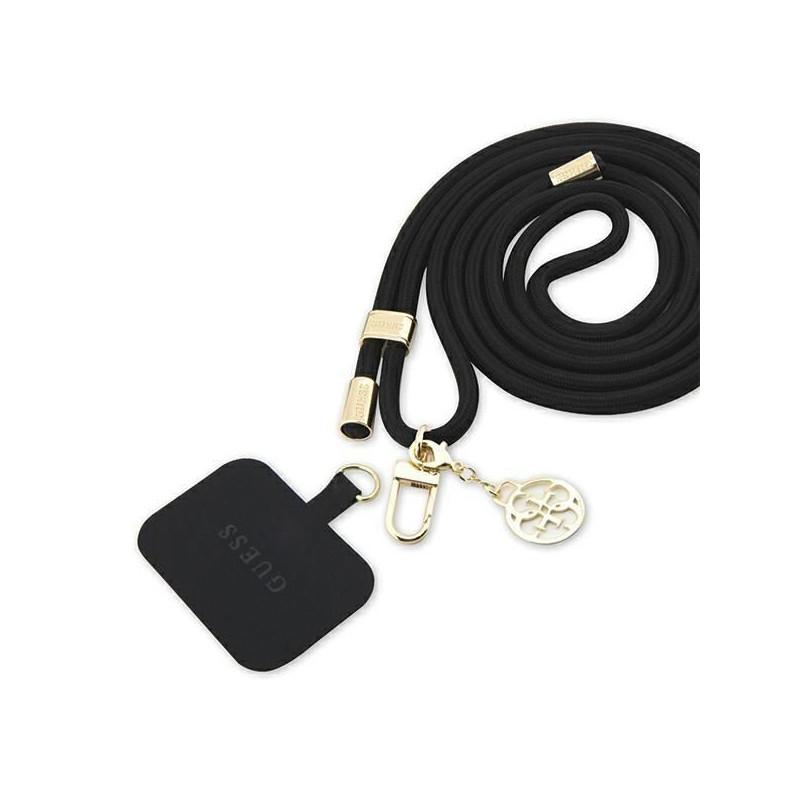 „Guess Guess GUOUCNMG4EK“ universalus CBDY virvelės dirželis, juodas / juodas nailono 4G metalinis pakabukas
