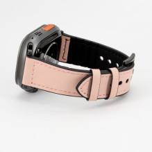 Connect Watch 38 / 40 / 41mm Silicone patch Leather Watch Strap (132mm M / L) Pink Sand