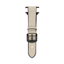 Connect Watch 38 / 40 / 41mm Silicone patch Leather Watch Strap (132mm M / L) White