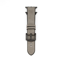 Connect Watch 38 / 40 / 41mm Silicone patch Leather Watch Strap (132mm M / L) Silver