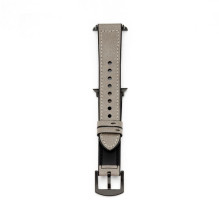 Connect Watch 38 / 40 / 41mm Silicone patch Leather Watch Strap (132mm M / L) Silver