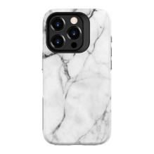 „Evelatus Apple iPhone 15 Pro Max“ šarvinis dėklas TPU+PC, pritaikytas spausdinimo dizainas, marmuro baltumo