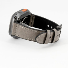 Connect Watch 38 / 40 / 41mm Silicone patch Leather Watch Strap (132mm M / L) Silver