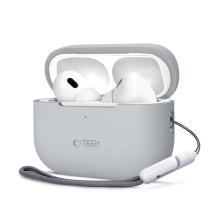 „Tech-Protect“ silikoninis dėklas „Apple AirPods Pro 1 / 2“, pilkas „Tech-Protect“ silikoninis dėklas „Apple AirPods Pro 1 / 2“, pilkas