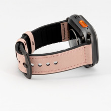 Connect Watch 42 / 44 / 45mm Silicone patch Leather Watch Strap (132mm M / L) Pink Sand