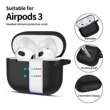 Tech-Protect Apple AirPods 3 Silicone Hook Case Black