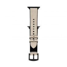 Connect Watch 42 / 44 / 45mm Silicone patch Leather Watch Strap (132mm M / L) White