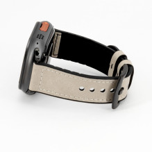 Connect Watch 42 / 44 / 45mm Silicone patch Leather Watch Strap (132mm M / L) White