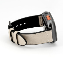 Connect Watch 42 / 44 / 45mm Silicone patch Leather Watch Strap (132mm M / L) White