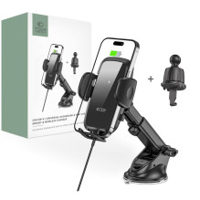 Tech-Protect Universal Tech-Protect CM15W-V1 Car Phone Holder with 15W Inductive Charger for Cockpit / Air Vent - Black 