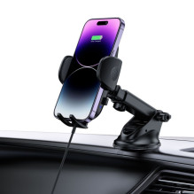 Tech-Protect Universal Tech-Protect CM15W-V1 Car Phone Holder with 15W Inductive Charger for Cockpit / Air Vent - Black 