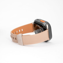 Connect Watch 42 / 44 / 45mm Single loop buckle leather Watch Straps Rose pink Connect Watch 42 / 44 / 45mm Single loop buckle leather Watch Straps Rose pink
