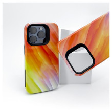 Evelatus Apple iPhone 15 Pro Max Armor dėklas TPU+PC su individualiu spausdintu dizainu, geltonai oranžinis