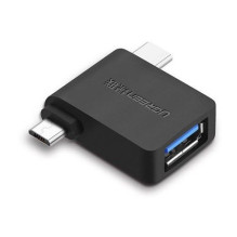 Ugreen 2 in 1 Adapter Micro USB Male + USB Type C Male to USB 3.0 Female Black