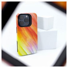 Evelatus Apple iPhone 15 Pro Max Armor dėklas TPU+PC su individualiu spausdintu dizainu, geltonai oranžinis