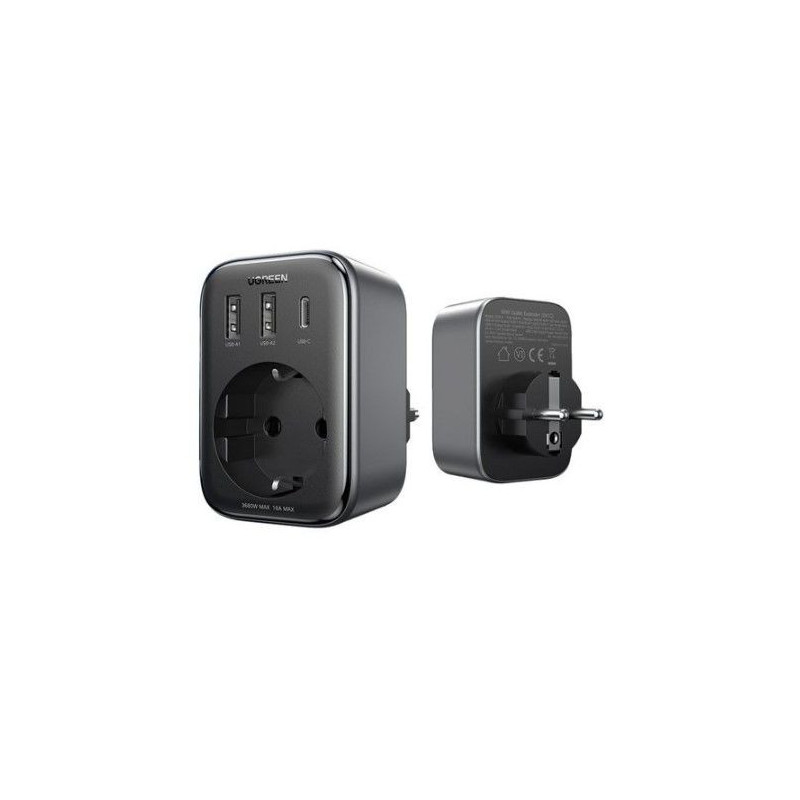 Ugreen charger 30W (2xUSB / USB C / AC) / adapter EU - EU 13A Ugreen CD314 Black