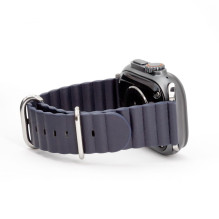 Connect Watch 42 / 44 / 45mm Marine leather Watch Strap Navy Blue Connect Watch 42 / 44 / 45mm Marine leather Watch Strap Navy Blue