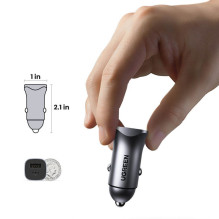 Ugreen CD130 USB-A / USB-C 30W Car Charger Grey Ugreen CD130 USB-A / USB-C 30W Car Charger Grey