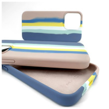 Evelatus Apple iPhone 15 Pro Silicone case Multi-Colored Blue Pink