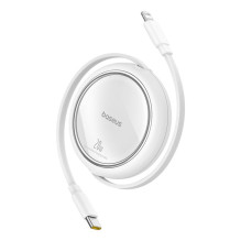 „Baseus Free2Pull“ ištraukiamas USB-C / „Lightning“ laidas 20W 1m – baltas