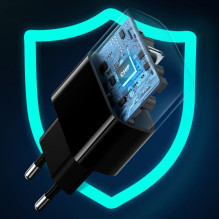 Ugreen USB sieninis įkroviklis, C tipo, 20 W, maitinimo šaltinis, juodas (10191), juodas
