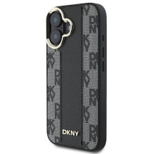 DKNY Apple iPhone 16 dėklas su languotu raštu – Magsafe – juodas DKNY Apple iPhone 16 dėklas su languotu raštu – Magsafe – juodas