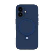 „Evelatus“ „Apple iPhone 16 Premium Magsafe“ su stovu minkštas silikoninis dėklas, tamsiai mėlynas