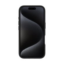 „Evelatus“ „Apple iPhone 16 Pro Max Premium Magsafe“ silikoninis dėklas su stovu, minkštas lietimui, juodos spalvos