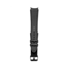 Connect 20mm Silicone Patch Leather Watch Strap (130mm M / L) Black