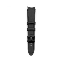 Connect 20mm Silicone Patch Leather Watch Strap (130mm M / L) Black