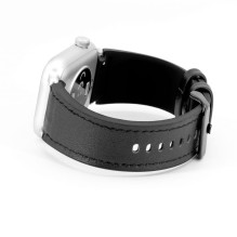 Connect 20mm Silicone Patch Leather Watch Strap (130mm M / L) Black