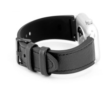 Connect 20mm Silicone Patch Leather Watch Strap (130mm M / L) Black