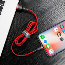 „Baseus Cafule“ USB-A / „Lightning“ 2.4A QC 3.0 laidas 0,5 m – raudonas „Baseus Cafule“ USB-A / „Lightning“ 2.4A QC 3.0 laidas 0,5 m – raudonas