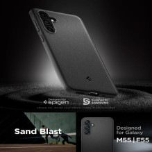 Spigen - Spigen Essential SandBlast Case for Samsung Galaxy M55 5G - Matte Black Spigen - Spigen Essential SandBlast Case for Samsung Galaxy M55 5G - Matte Black