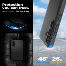 „Spigen Essential SandBlast“ dėklas, skirtas „Samsung Galaxy M55 5G“, matinės juodos spalvos