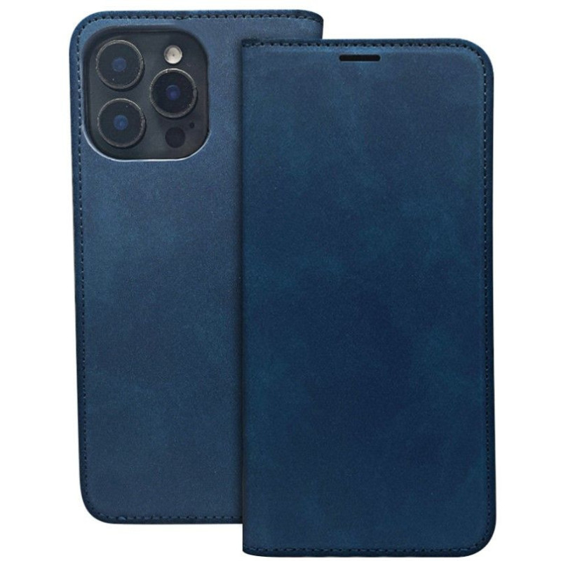 iLike Samsung Galaxy A55 5G išmanusis zomšos dėklas tamsiai mėlynas
