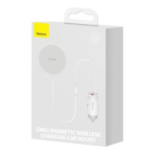 Baseus Wireless car charger with MagSafe 15W holder for air vent + USB Type C 25W White Baseus Wireless car charger with MagSafe 15W holder for air vent + USB Type C 25W White