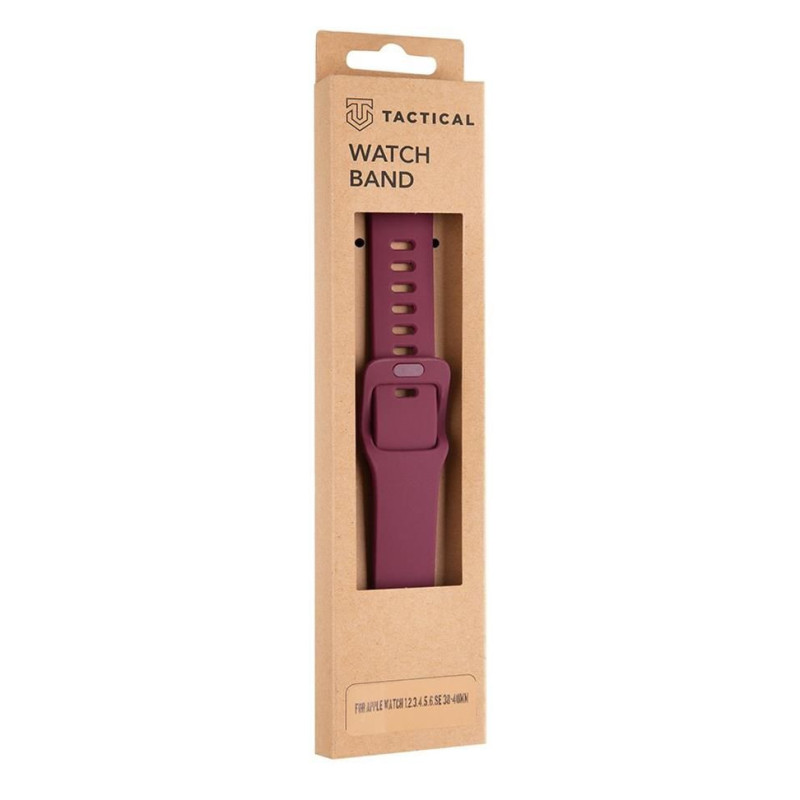 Taktinis „Apple Watch“ 38 mm / 40 mm silikoninis dirželis su sagtimi, vyno raudonumo