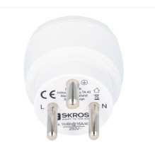 „Skross“ kelioninis adapteris iš Kanados į Europą į Daniją, baltas „Skross“ kelioninis adapteris iš Kanados į Europą į Daniją, baltas